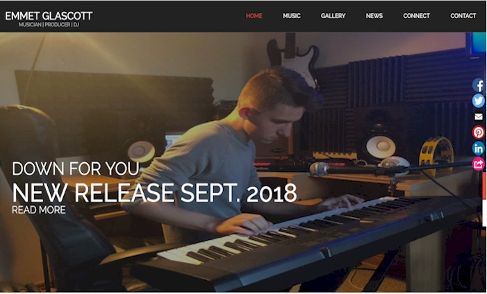 Emmet Glascott website snapshot